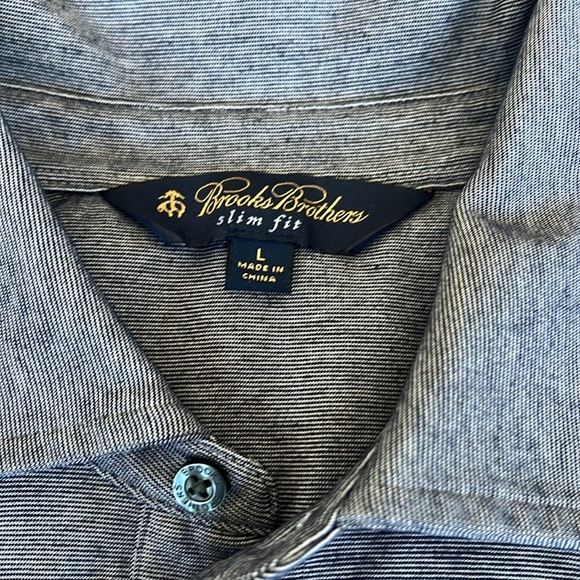 Brooks Brothers slim fit size large shirt navy blue - Picture 4 of 7